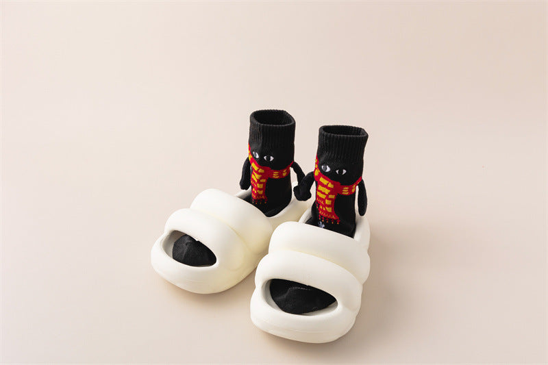Wholesale Christmas couple warm magnetic mid-length socks